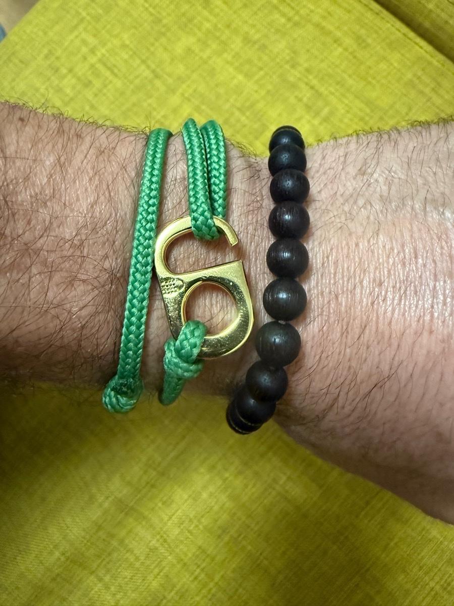 My new #togetherband alongside kayu belian beads - upcycled Bornean ironwood from old piers and dismantled buildings, around 1000 years old